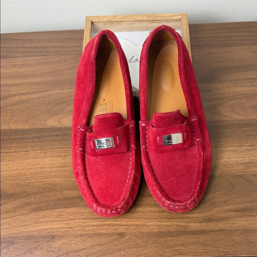 Gucci Kids Red Loafers